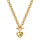 Heart Pendant Initial Letter Necklace Stainless Steel Charm Choker