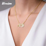 Personalised Name Necklace Diamond Pendant Jewelry Gift
