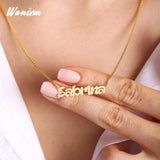 Personalised Name Necklace Diamond Pendant Jewelry Gift