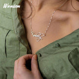 Personalised Name Necklace Diamond Pendant Jewelry Gift