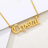 Name Pendant Necklace Cursive Arabic Crown Heart Script Handwriting
