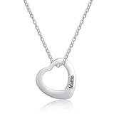 JewelOra Engraved Heart Pendant Necklace with Family Names