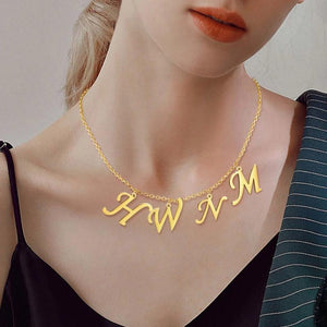 3/4/5 Letter Name Necklace, Initial Pendant, Stainless Steel Jewelry