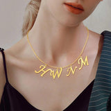 3/4/5 Letter Name Necklace, Initial Pendant, Stainless Steel Jewelry