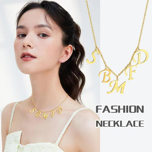 3/4/5 Letter Name Necklace, Initial Pendant, Stainless Steel Jewelry