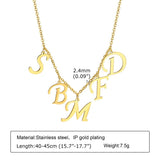 3/4/5 Letter Name Necklace, Initial Pendant, Stainless Steel Jewelry
