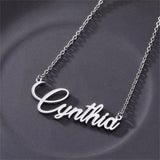 Vintage Personalized Nameplate Necklace with Heart Charm