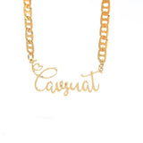 Vintage Personalized Nameplate Necklace with Heart Charm