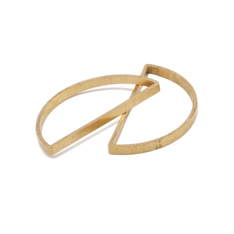 20pcs Raw Brass D Shape Earrings Charms Linker for DIY Necklace Jewelry Making