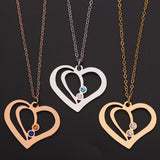 Personalized Heart Necklace with Name & Birthstone Pendant
