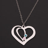 Personalized Heart Necklace with Name & Birthstone Pendant