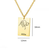 Stainless Steel Dog Portrait Necklaces For Women