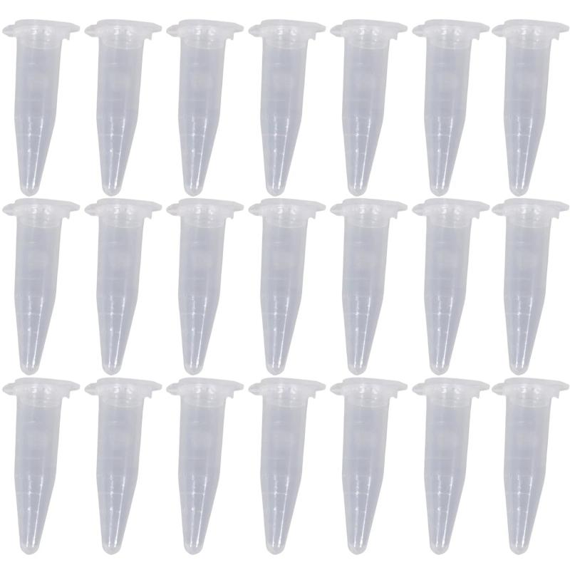 100PCS 1.5ml Test Tube Centrifuge Vial Snap Cap 42x11mm Clear