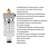 All Metal Hotend - Titanium Heat Break, Nozzle .4mm, Silicone Sock 3 PRO