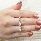 Personalized Name Necklace Stainless Steel Vertical Letter Pendant