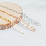 Personalized Name Necklace Stainless Steel Vertical Letter Pendant