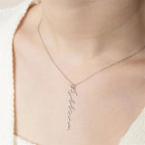 Personalized Name Necklace Stainless Steel Vertical Letter Pendant