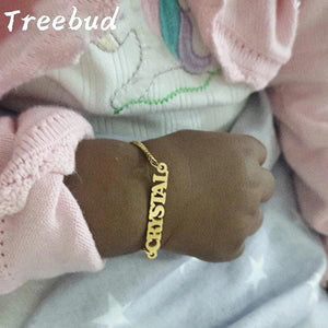 Treebud Personalized Baby Name Bracelet Stainless Steel For Girl Boy
