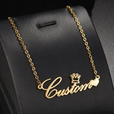 Treebud Crown Heart Necklace For Women Stainless Steel Personalized Nameplate