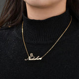 Treebud Crown Heart Necklace For Women Stainless Steel Personalized Nameplate