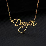 Personalized Cursive Name Necklace for Women Stainless Steel Choker Pendant