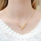 Personalized Cursive Name Necklace for Women Stainless Steel Choker Pendant