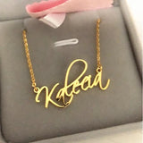 Personalized Cursive Name Necklace for Women Stainless Steel Choker Pendant
