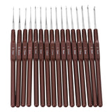 16pcs ABS Handle Crochet Hooks Knitting Needles Set 0.5mm-2.5mm