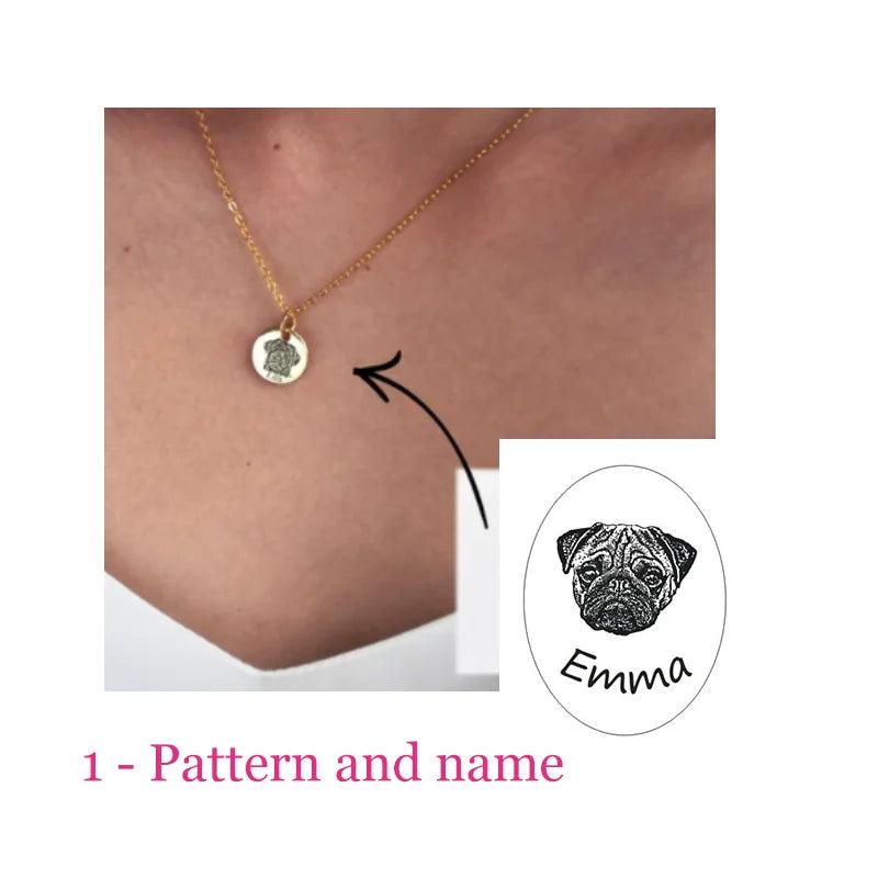 Personalized Stainless Steel Pet Photo Disc Necklace for Women