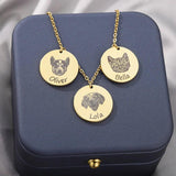 Personalized Stainless Steel Pet Photo Disc Necklace for Women