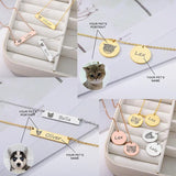 Personalized Stainless Steel Pet Photo Disc Necklace for Women