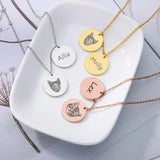 Personalized Stainless Steel Pet Photo Disc Necklace for Women
