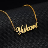 Personalized Thin Box Chain Name Necklace- Stainless Steel