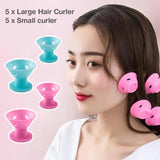 No Heat Soft Rubber Hair Curlers Pink