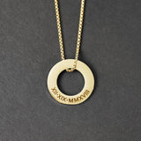 Men's Stainless Steel Name Necklace Round Engraved Letter Personalized Gift