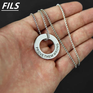 Men's Stainless Steel Name Necklace Round Engraved Letter Personalized Gift