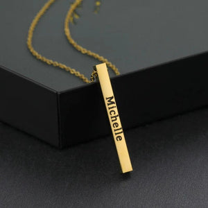 Personalized Engraved Name Date Square Necklace for Women