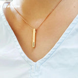 Personalized Engraved Name Date Square Necklace for Women