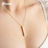 Personalized Engraved Name Date Square Necklace for Women