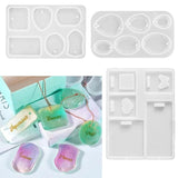 Silicone Keychain Moulds 3 Pack Multi-Shapes Pendant Moulds Clay Jewelry Tools