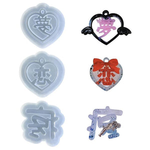 Heart Pendant Silicone Mold with Hole for Keychain Jewelry Making
