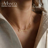 eManco Stainless Steel Name Necklace Personalized Letter Pendant Gift