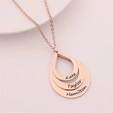 Personalized Water Drop Pendant Necklace for Mother Gift