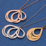Personalized Water Drop Pendant Necklace for Mother Gift