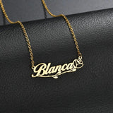 Personalized Heart Name Necklace Stainless Steel Nameplate Pendants