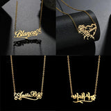 Personalized Heart Name Necklace Stainless Steel Nameplate Pendants