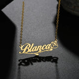 Personalized Heart Name Necklace Stainless Steel Nameplate Pendants