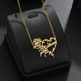 Personalized Heart Name Necklace Stainless Steel Nameplate Pendants