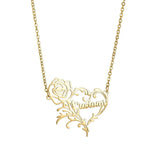 Personalized Heart Name Necklace Stainless Steel Nameplate Pendants