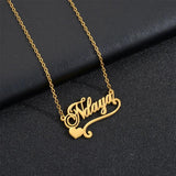 Personalized Love Heart Nameplate Necklace for Women Stainless Steel Jewelry